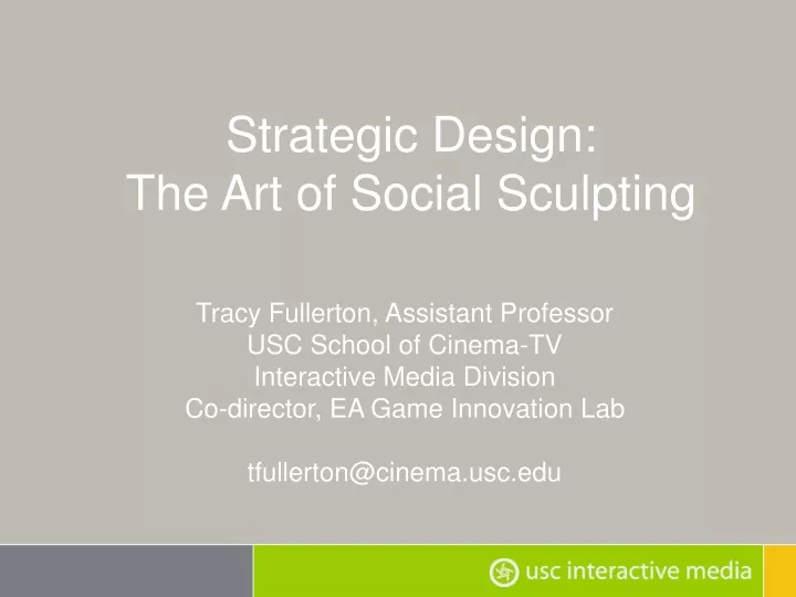 strategic design the art of social sculpting