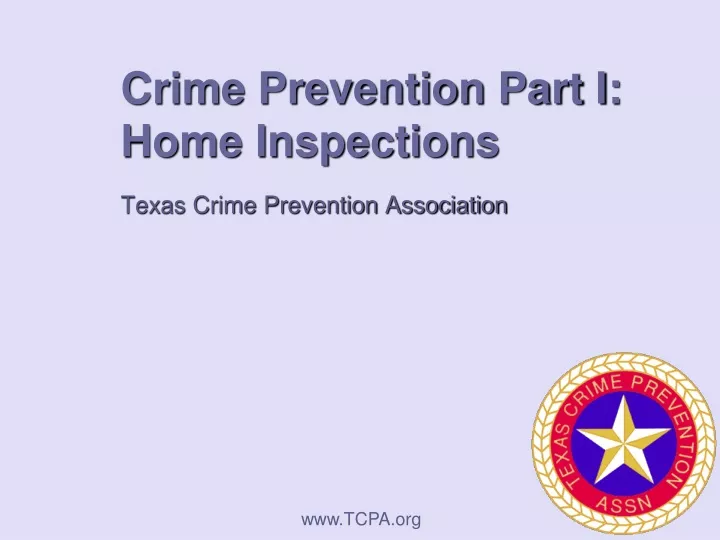crime prevention part i home inspections