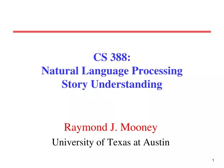 cs 388 natural language processing story understanding