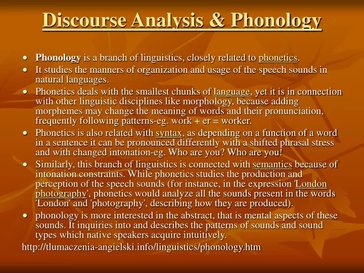 discourse analysis phonology