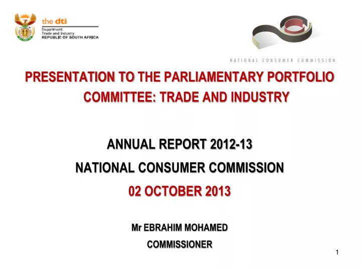 presentation to the parliamentary portfolio