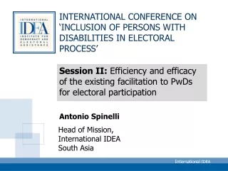 INTERNATIONAL CONFERENCE ON ‘INCLUSION OF PERSONS WITH DISABILITIES IN ELECTORAL PROCESS’