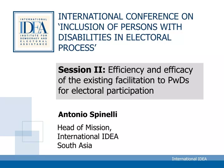 international conference on inclusion of persons with disabilities in electoral process