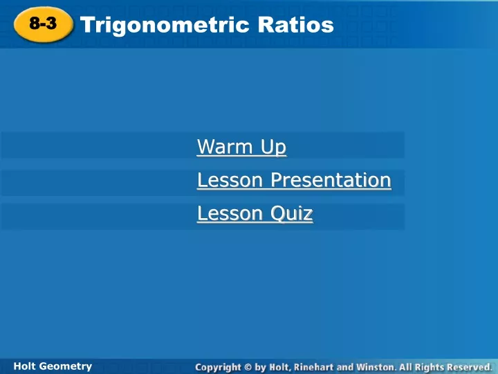 trigonometric ratios