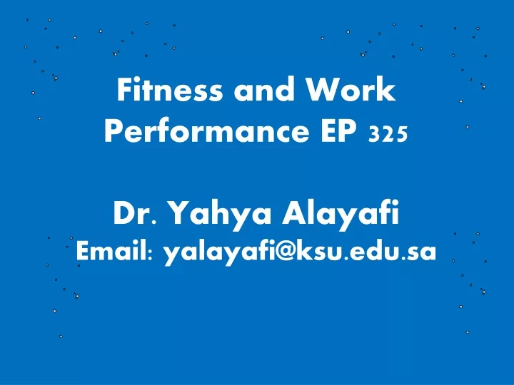 fitness and work performance ep 325 dr yahya