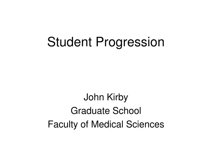 student progression