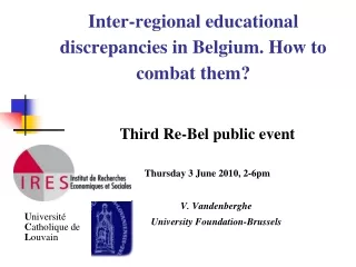Inter-regional educational discrepancies in Belgium. How to combat them?