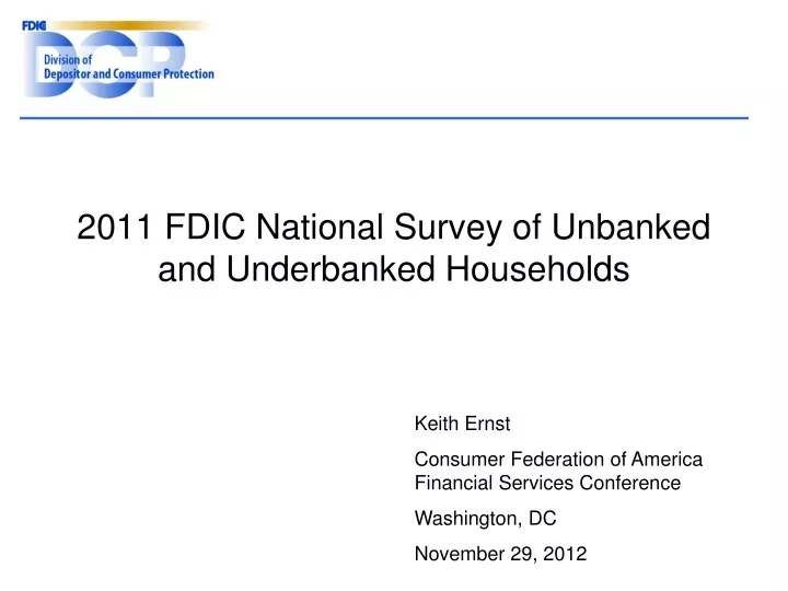 2011 fdic national survey of unbanked and underbanked households