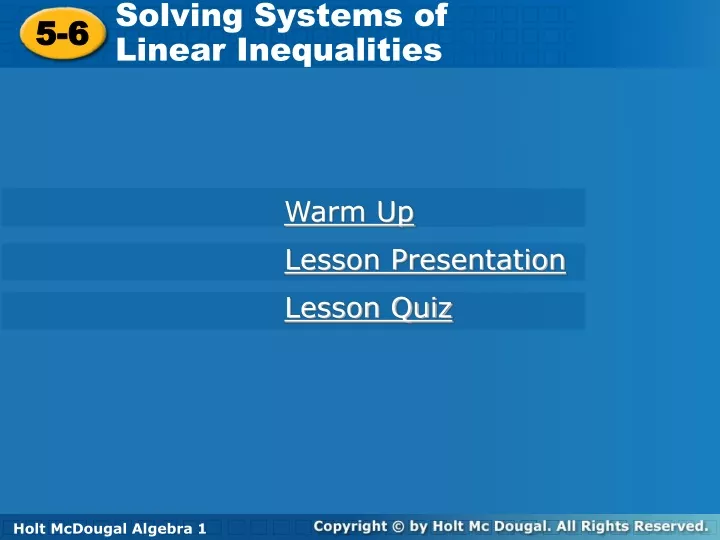 solving systems of linear inequalities