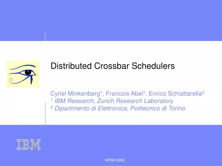 distributed crossbar schedulers