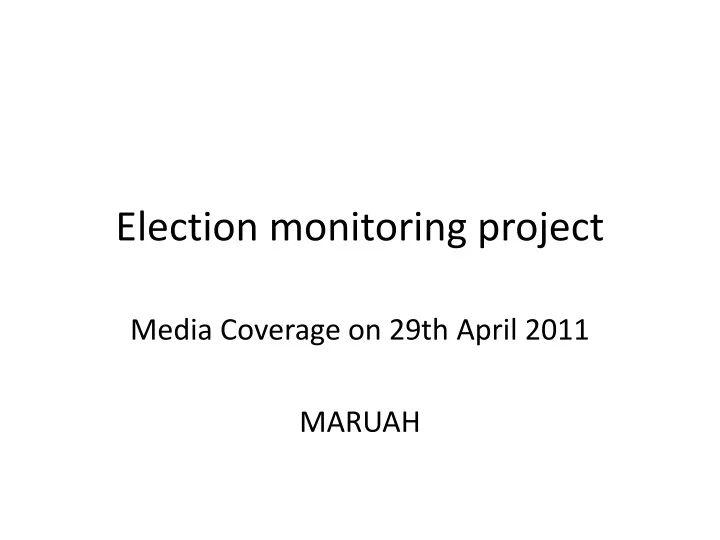 election monitoring project