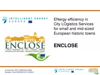 ENergy efficiency in   City LOgistics Services for small and mid-sized European historic towns