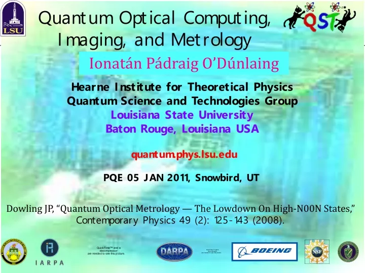 quantum optical computing imaging and metrology