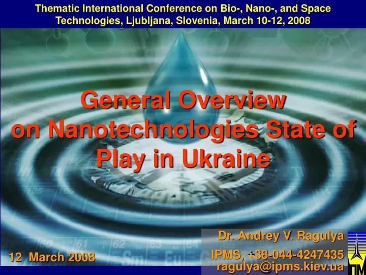 general overview on nanotechnologies state of play in ukraine