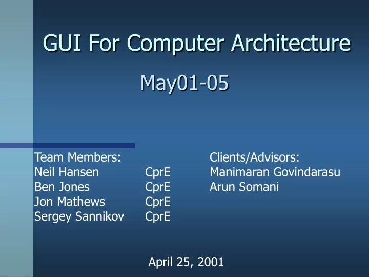 gui for computer architecture