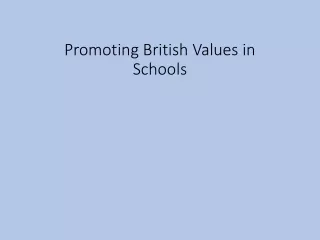 Promoting British Values in Schools