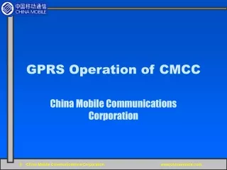 GPRS Operation of CMCC