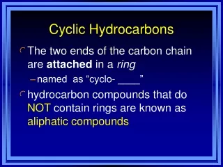 Cyclic Hydrocarbons