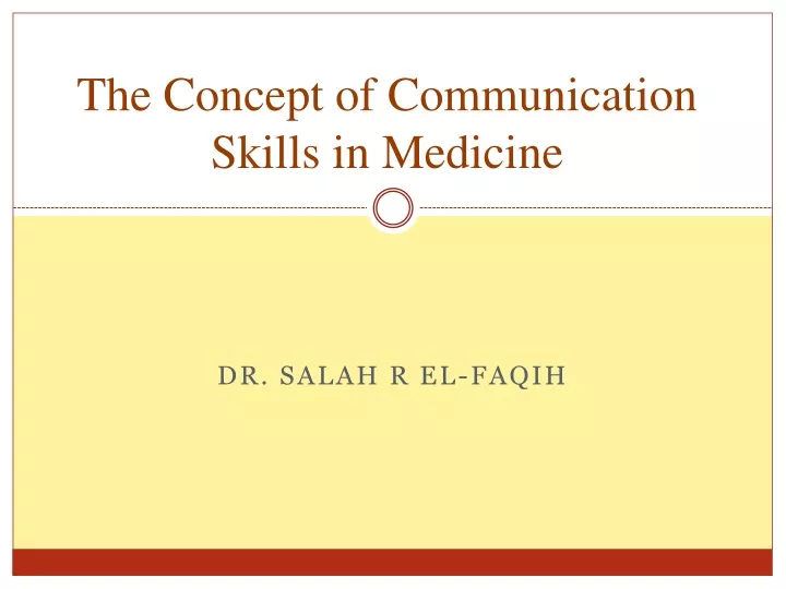the concept of communication skills in m edicine