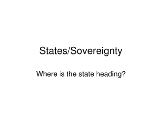 States/Sovereignty