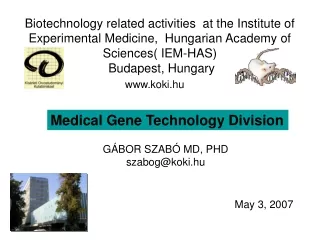 Medical Gene Technology Division