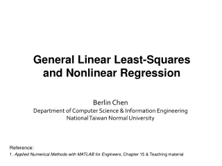 General Linear Least-Squares  and Nonlinear Regression