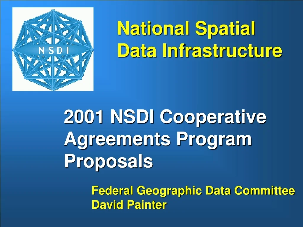 PPT - Enhancing Geospatial Data Infrastructure: NSDI Cooperative ...