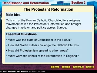 Essential Questions What was the state of Catholicism in the 1400s?