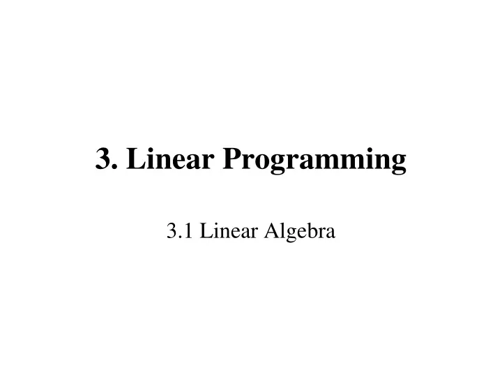 3 linear programming