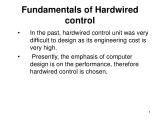 Fundamentals of Hardwired control