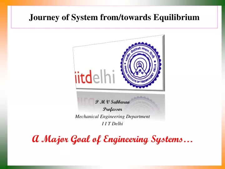 journey of system from towards equilibrium