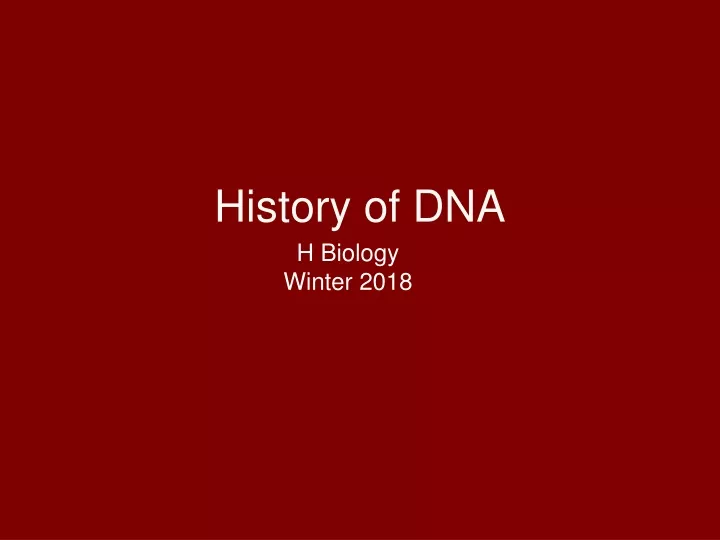 history of dna