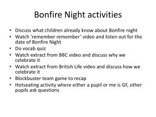 Bonfire Night activities