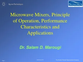Microwave Mixers, Principle of Operation, Performance Characteristics and Applications