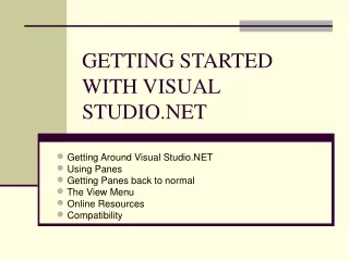 GETTING STARTED WITH VISUAL STUDIO.NET