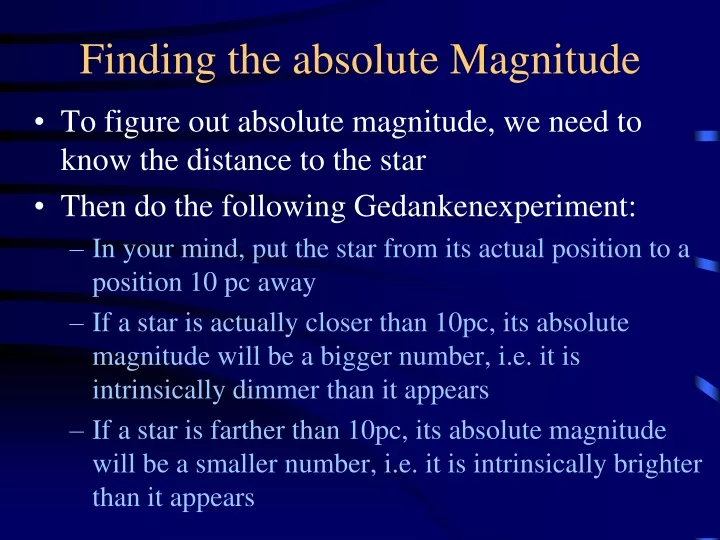 finding the absolute magnitude