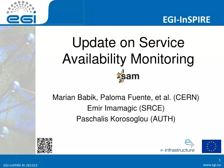 update on service availability monitoring