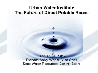 Urban Water Institute The Future of Direct Potable Reuse February 20, 2014
