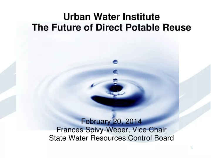 urban water institute the future of direct