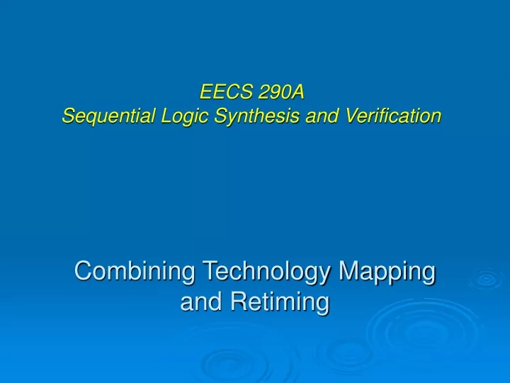 combining technology mapping and retiming