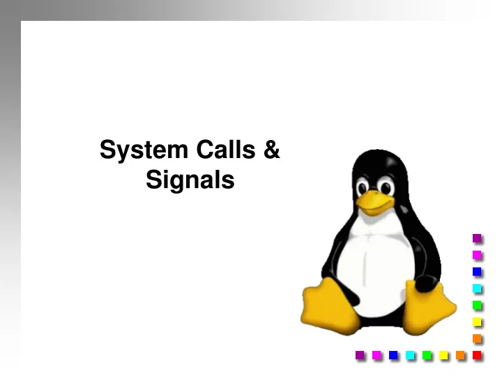 system calls signals
