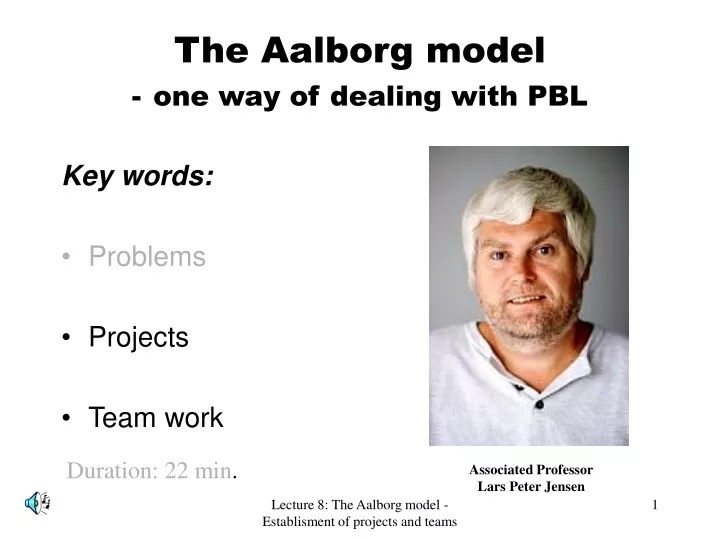 the aalborg model one way of dealing with pbl