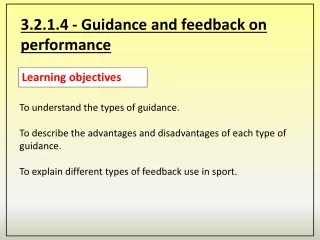 3.2.1.4 - Guidance and feedback on performance
