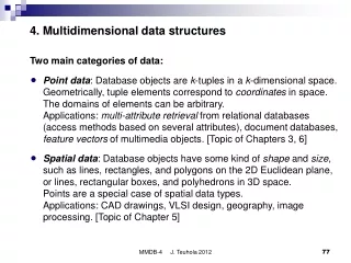 4. Multidimensional data structures