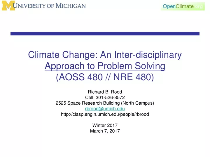 climate change an inter disciplinary approach to problem solving aoss 480 nre 480