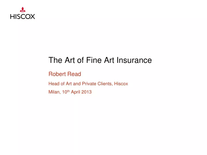 the art of fine art insurance
