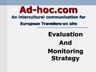 Ad-hoc An intercultural communication for European Travelers-on site