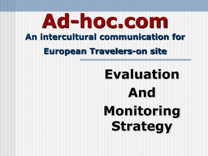 ad hoc com an intercultural communication for european travelers on site