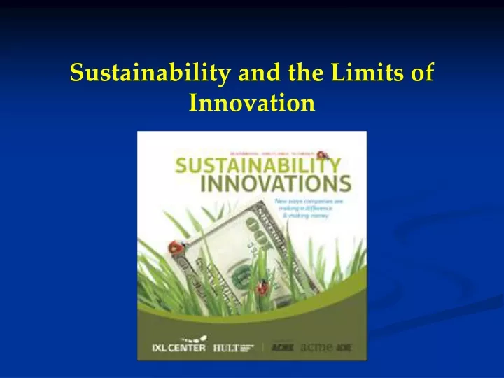 sustainability and the limits of innovation