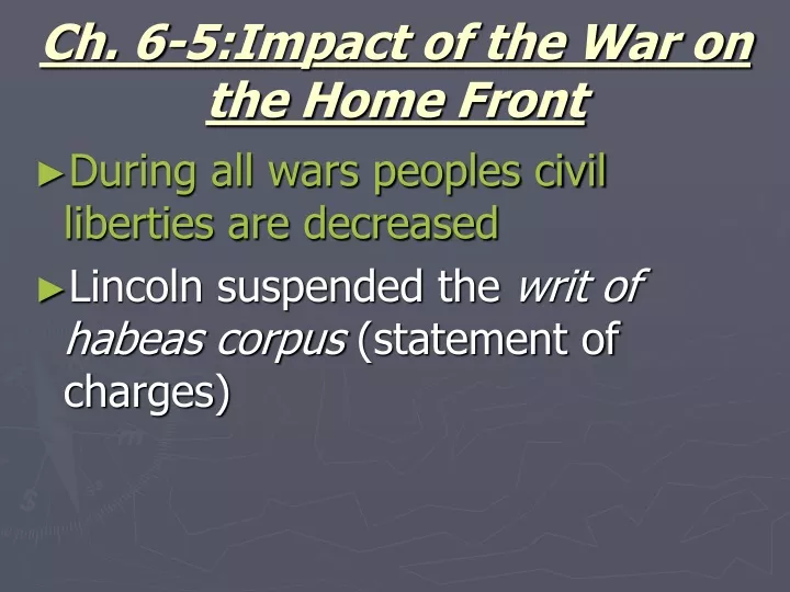 ch 6 5 impact of the war on the home front